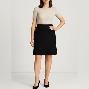 Courtenay Black Pleated Hem Skirt Size 14 –Chic Minimalist Workwear to Night Out